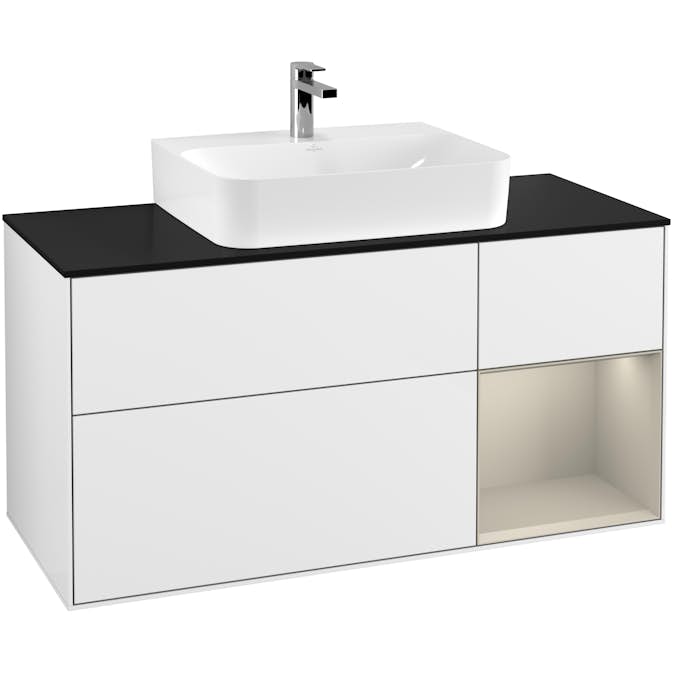 Tvättställsskåp Villeroy & Boch Finion med 3 Lådor Hylla och Bänkskiva för Centrerat Tvättställ