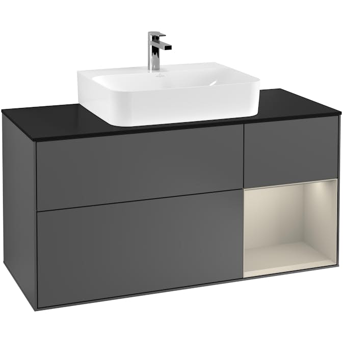 Tvättställsskåp Villeroy & Boch Finion med 3 Lådor Hylla och Bänkskiva för Centrerat Tvättställ