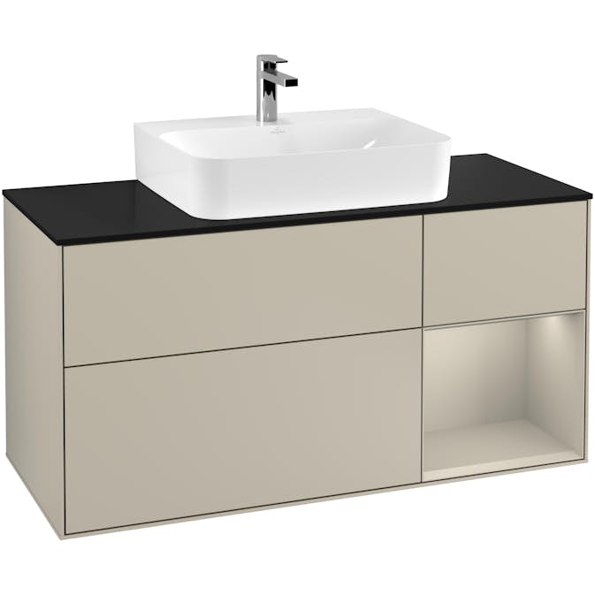 Tvättställsskåp Villeroy & Boch Finion med 3 Lådor Hylla och Bänkskiva för Centrerat Tvättställ
