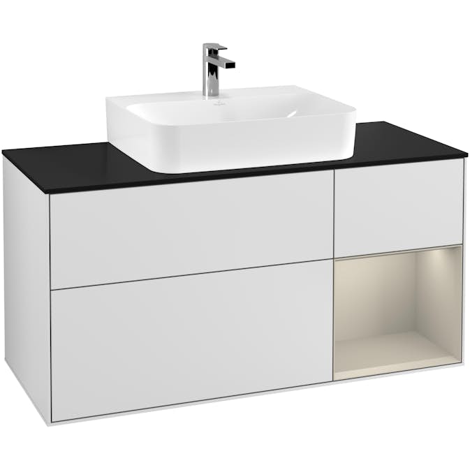 Tvättställsskåp Villeroy & Boch Finion med 3 Lådor Hylla och Bänkskiva för Centrerat Tvättställ