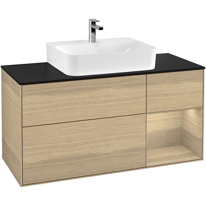 Tvättställsskåp Villeroy & Boch Finion med 3 Lådor Hylla och Bänkskiva för Centrerat Tvättställ