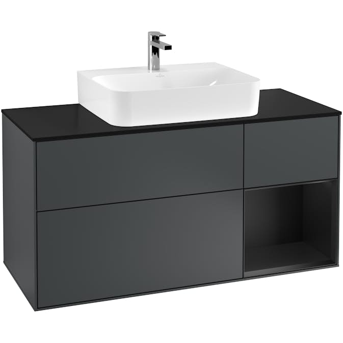 Tvättställsskåp Villeroy & Boch Finion med 3 Lådor Hylla och Bänkskiva för Centrerat Tvättställ