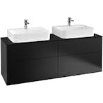 Tvättställsskåp Villeroy & Boch Finion med 4 Lådor och Bänkskiva för Två Tvättställ