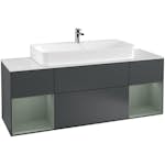 Tvättställsskåp Villeroy & Boch Finion med Två Hyllor och Bänkskiva för Centrerat Tvättställ