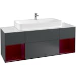 Tvättställsskåp Villeroy & Boch Finion med Två Hyllor och Bänkskiva för Centrerat Tvättställ