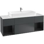 Tvättställsskåp Villeroy & Boch Finion med Två Hyllor och Bänkskiva för Centrerat Tvättställ