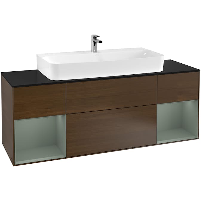 Tvättställsskåp Villeroy & Boch Finion med Två Hyllor och Bänkskiva för Centrerat Tvättställ