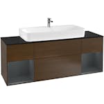 Tvättställsskåp Villeroy & Boch Finion med Två Hyllor och Bänkskiva för Centrerat Tvättställ