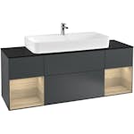 Tvättställsskåp Villeroy & Boch Finion med Två Hyllor och Bänkskiva för Centrerat Tvättställ