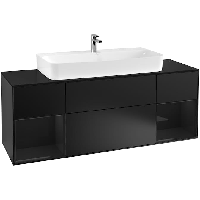Tvättställsskåp Villeroy & Boch Finion med Två Hyllor och Bänkskiva för Centrerat Tvättställ