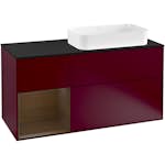 Tvättställsskåp Villeroy & Boch Finion med 3 Lådor Hylla och Bänkskiva för Ocentrerat Fristående Tvättställ