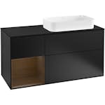 Tvättställsskåp Villeroy & Boch Finion med 3 Lådor Hylla och Bänkskiva för Ocentrerat Fristående Tvättställ