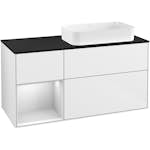 Tvättställsskåp Villeroy & Boch Finion med 3 Lådor Hylla och Bänkskiva för Ocentrerat Fristående Tvättställ