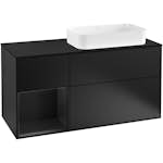 Tvättställsskåp Villeroy & Boch Finion med 3 Lådor Hylla och Bänkskiva för Ocentrerat Fristående Tvättställ