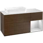 Tvättställsskåp Villeroy & Boch Finion med 3 Lådor Hylla och Bänkskiva för Ocentrerat Fristående Tvättställ