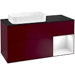 Tvättställsskåp Villeroy & Boch Finion med 3 Lådor Hylla och Bänkskiva för Ocentrerat Fristående Tvättställ