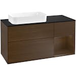 Tvättställsskåp Villeroy & Boch Finion med 3 Lådor Hylla och Bänkskiva för Ocentrerat Fristående Tvättställ