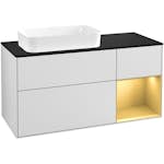 Tvättställsskåp Villeroy & Boch Finion med 3 Lådor Hylla och Bänkskiva för Ocentrerat Fristående Tvättställ