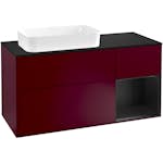 Tvättställsskåp Villeroy & Boch Finion med 3 Lådor Hylla och Bänkskiva för Ocentrerat Fristående Tvättställ