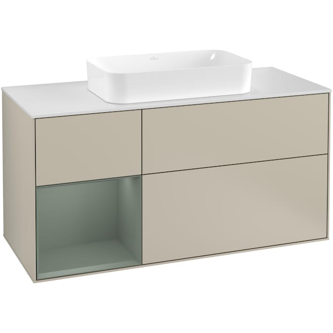 Tvättställsskåp Villeroy & Boch Finion med 3 Lådor Hylla och Bänkskiva för Fristående Tvättställ