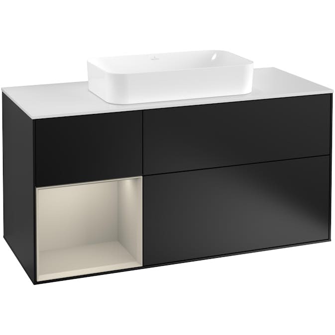 Tvättställsskåp Villeroy & Boch Finion med 3 Lådor Hylla och Bänkskiva för Fristående Tvättställ