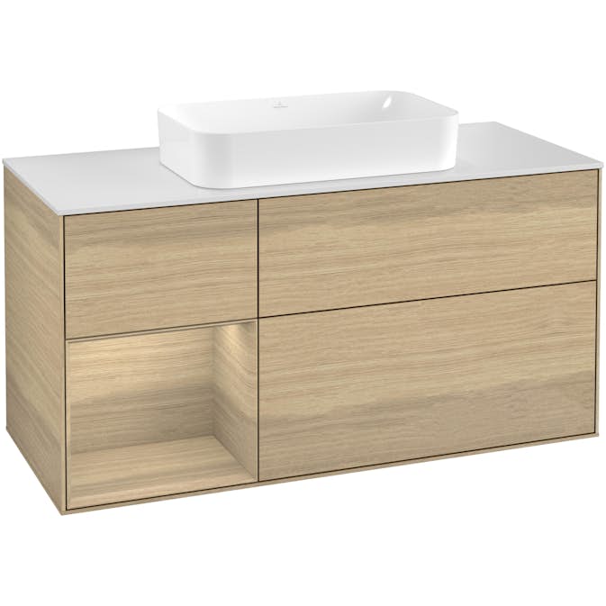 Tvättställsskåp Villeroy & Boch Finion med 3 Lådor Hylla och Bänkskiva för Fristående Tvättställ