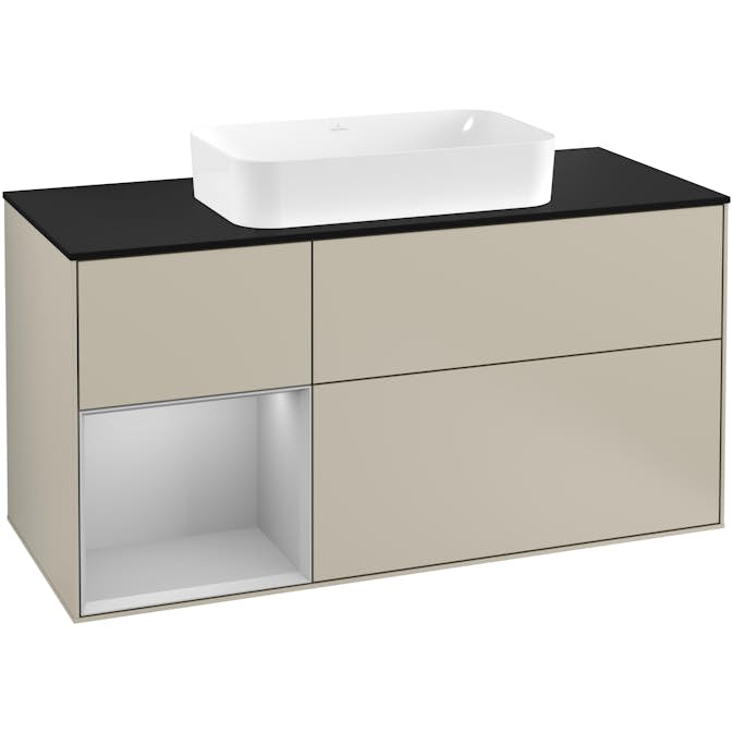 Tvättställsskåp Villeroy & Boch Finion med 3 Lådor Hylla och Bänkskiva för Fristående Tvättställ