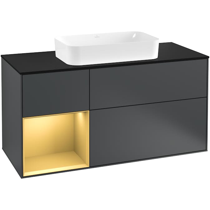 Tvättställsskåp Villeroy & Boch Finion med 3 Lådor Hylla och Bänkskiva för Fristående Tvättställ