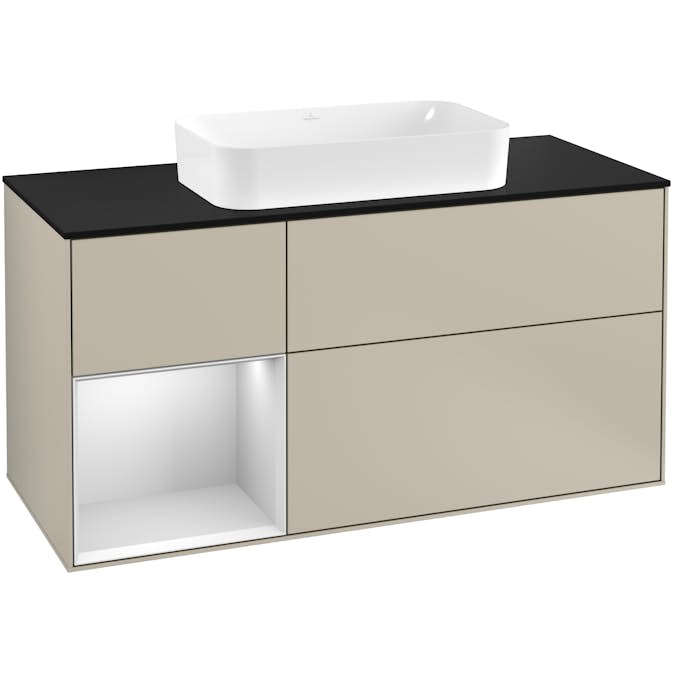 Tvättställsskåp Villeroy & Boch Finion med 3 Lådor Hylla och Bänkskiva för Fristående Tvättställ