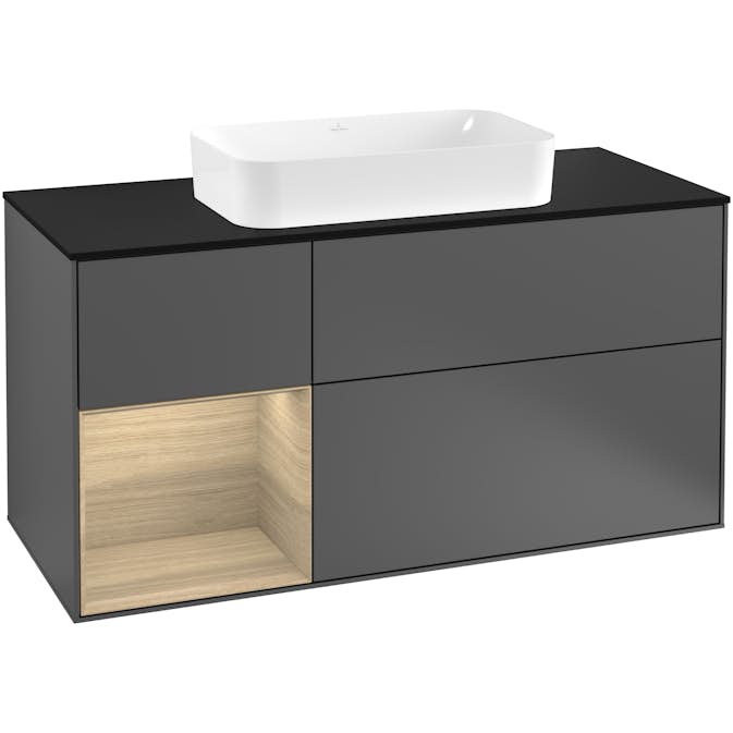 Tvättställsskåp Villeroy & Boch Finion med 3 Lådor Hylla och Bänkskiva för Fristående Tvättställ