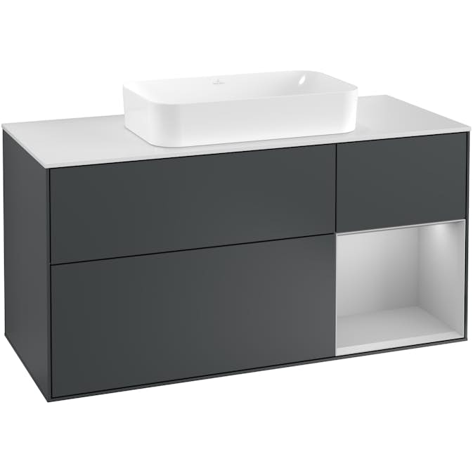 Tvättställsskåp Villeroy & Boch Finion med 3 Lådor Hylla och Bänkskiva för Fristående Tvättställ