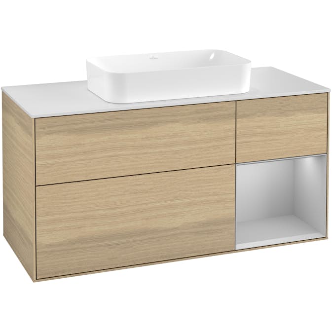 Tvättställsskåp Villeroy & Boch Finion med 3 Lådor Hylla och Bänkskiva för Fristående Tvättställ