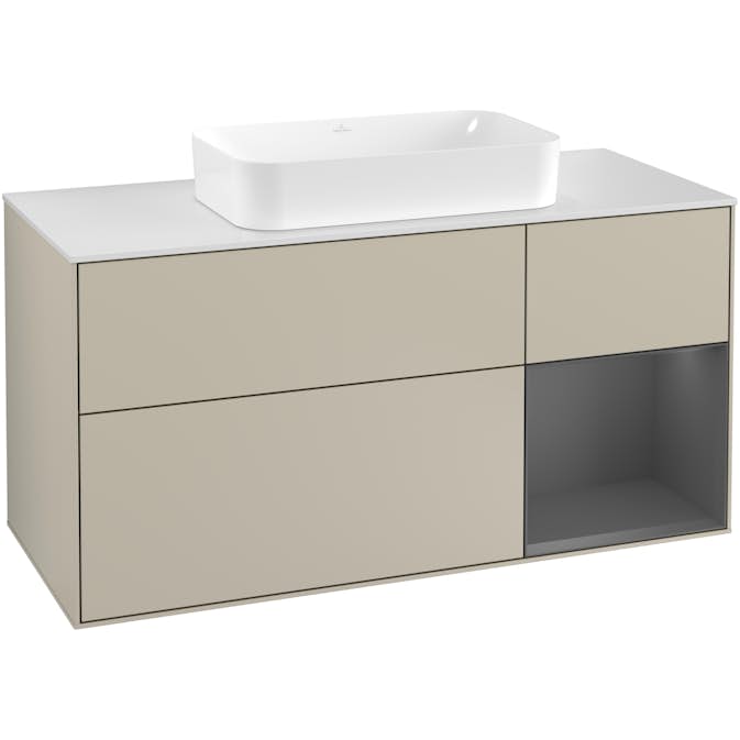 Tvättställsskåp Villeroy & Boch Finion med 3 Lådor Hylla och Bänkskiva för Fristående Tvättställ