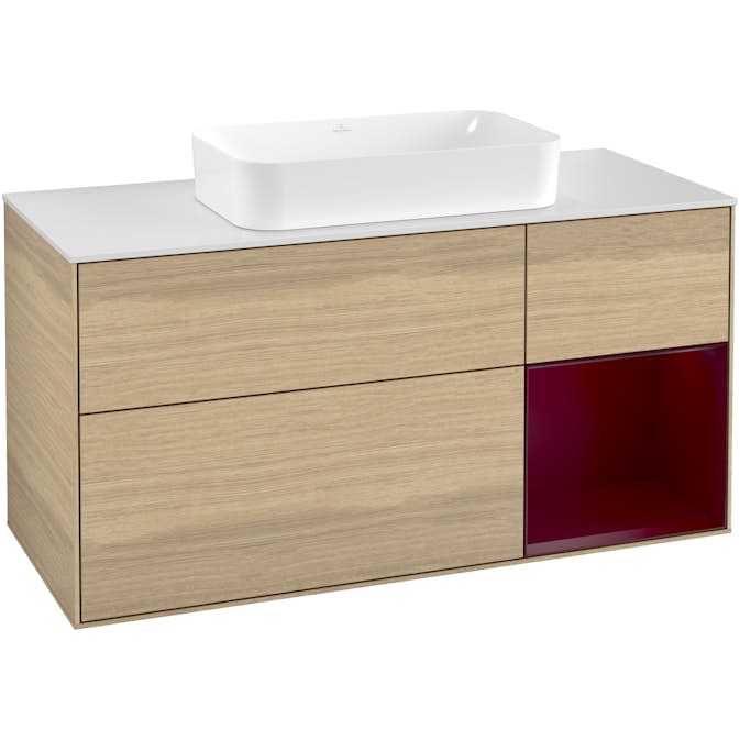 Tvättställsskåp Villeroy & Boch Finion med 3 Lådor Hylla och Bänkskiva för Fristående Tvättställ