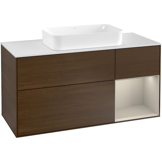 Tvättställsskåp Villeroy & Boch Finion med 3 Lådor Hylla och Bänkskiva för Fristående Tvättställ