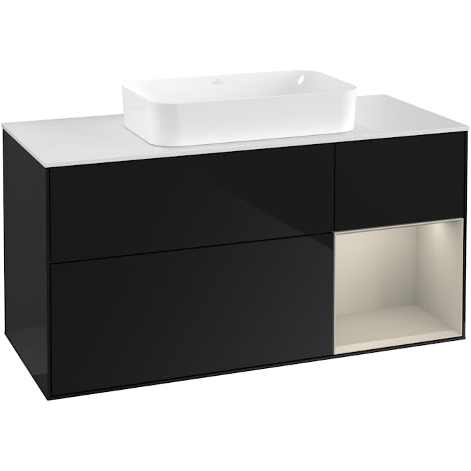 Tvättställsskåp Villeroy & Boch Finion med 3 Lådor Hylla och Bänkskiva för Fristående Tvättställ