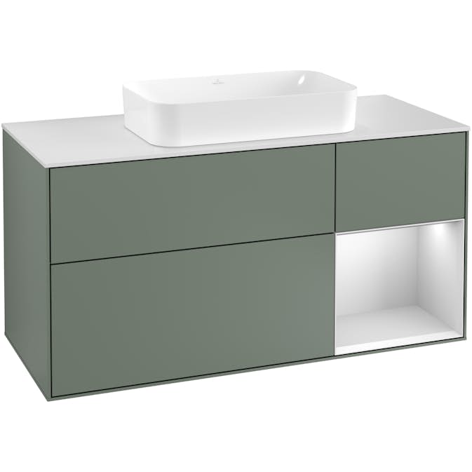 Tvättställsskåp Villeroy & Boch Finion med 3 Lådor Hylla och Bänkskiva för Fristående Tvättställ