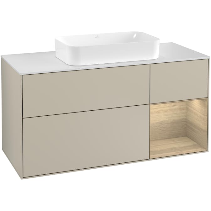 Tvättställsskåp Villeroy & Boch Finion med 3 Lådor Hylla och Bänkskiva för Fristående Tvättställ
