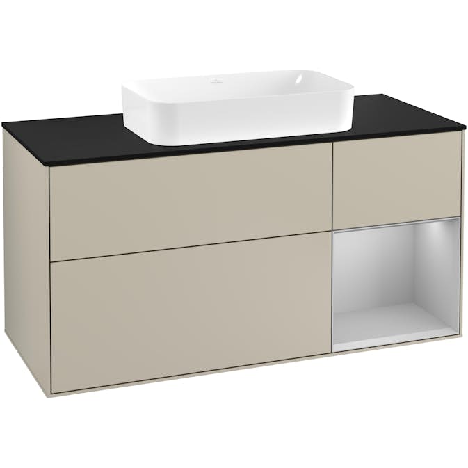 Tvättställsskåp Villeroy & Boch Finion med 3 Lådor Hylla och Bänkskiva för Fristående Tvättställ