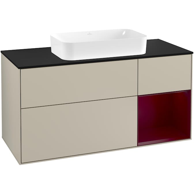 Tvättställsskåp Villeroy & Boch Finion med 3 Lådor Hylla och Bänkskiva för Fristående Tvättställ