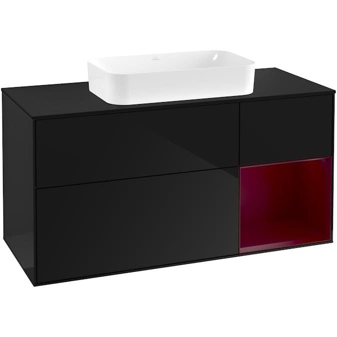 Tvättställsskåp Villeroy & Boch Finion med 3 Lådor Hylla och Bänkskiva för Fristående Tvättställ