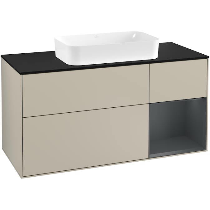 Tvättställsskåp Villeroy & Boch Finion med 3 Lådor Hylla och Bänkskiva för Fristående Tvättställ