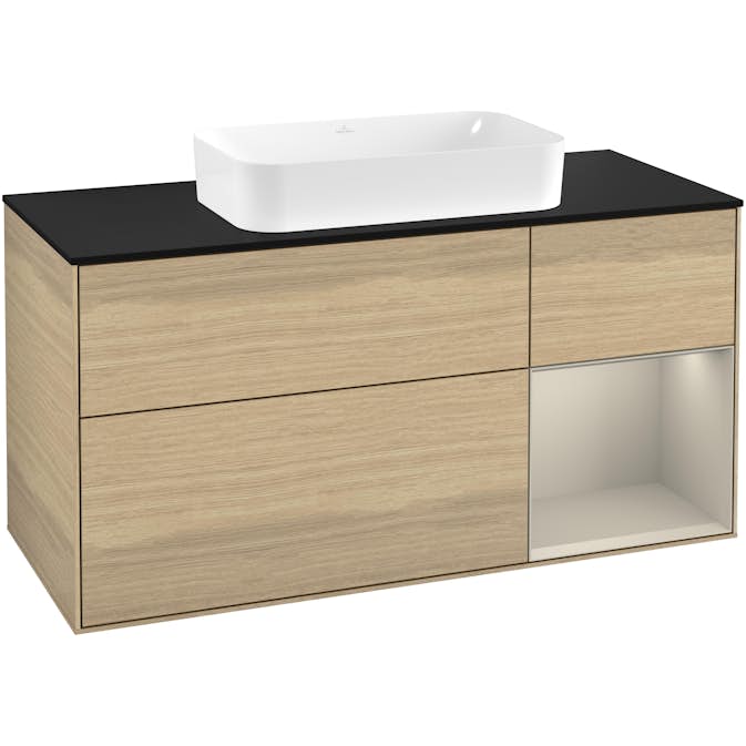 Tvättställsskåp Villeroy & Boch Finion med 3 Lådor Hylla och Bänkskiva för Fristående Tvättställ