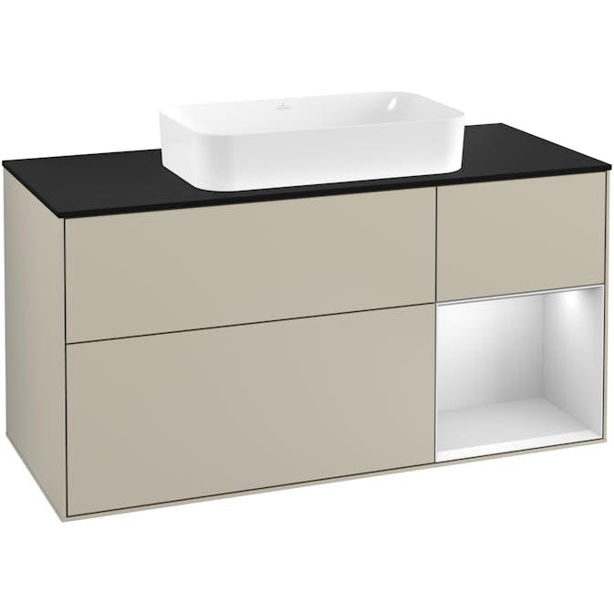 Tvättställsskåp Villeroy & Boch Finion med 3 Lådor Hylla och Bänkskiva för Fristående Tvättställ