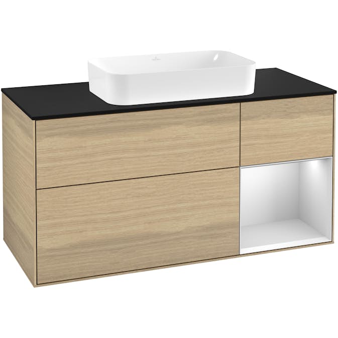 Tvättställsskåp Villeroy & Boch Finion med 3 Lådor Hylla och Bänkskiva för Fristående Tvättställ