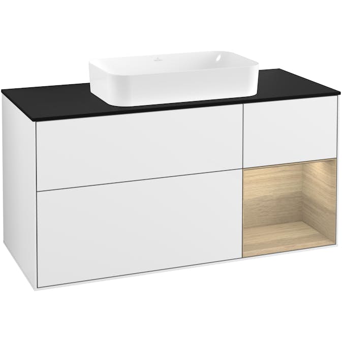 Tvättställsskåp Villeroy & Boch Finion med 3 Lådor Hylla och Bänkskiva för Fristående Tvättställ