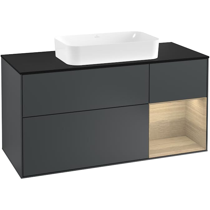 Tvättställsskåp Villeroy & Boch Finion med 3 Lådor Hylla och Bänkskiva för Fristående Tvättställ