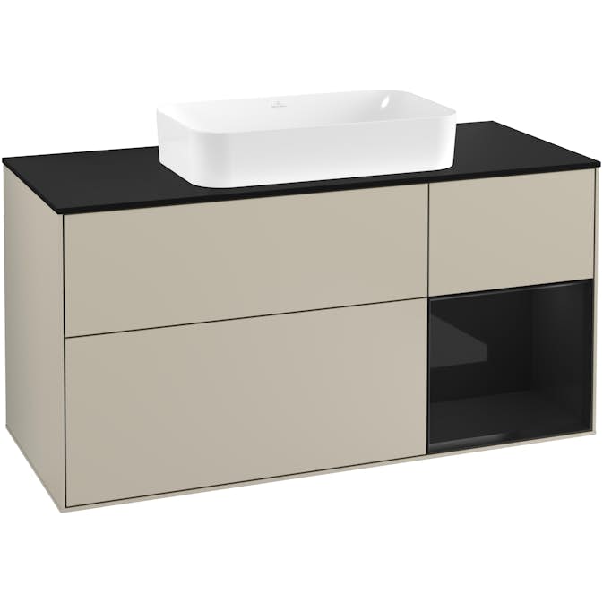 Tvättställsskåp Villeroy & Boch Finion med 3 Lådor Hylla och Bänkskiva för Fristående Tvättställ