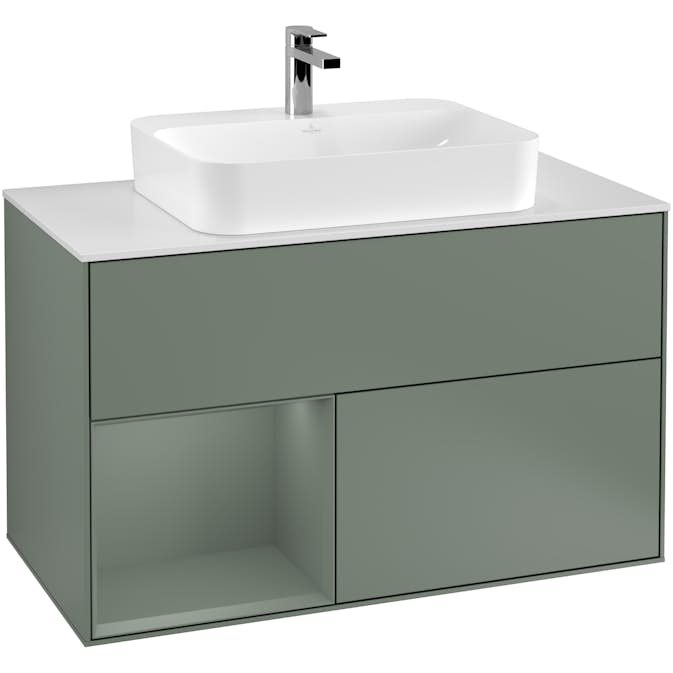 Tvättställsskåp Villeroy & Boch Finion med 2 Lådor Hylla och Bänkskiva för Ytmonterat Tvättställ