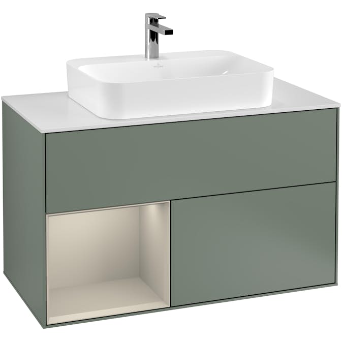 Tvättställsskåp Villeroy & Boch Finion med 2 Lådor Hylla och Bänkskiva för Ytmonterat Tvättställ